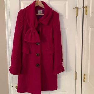 Vintage Nanette Lepore Women’s Kiss Me Knit Coat in Shocking Pink (Size 8)
